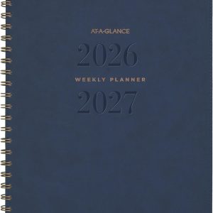 AT-A-GLANCE Planner 2026-2027 Weekly & Monthly Academic 13-Month July-July, 8-1/2" x 11", Signature, Navy (YP905A20)