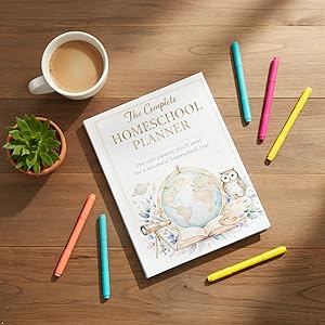 Homeschool planner for multiple kids, 5 child lesson plan book, large 8.5x11 teacher organizer