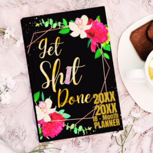 get sht done 18-Month sweary monthly academic calendar planner 8.5 x 11 inches large vertical floral