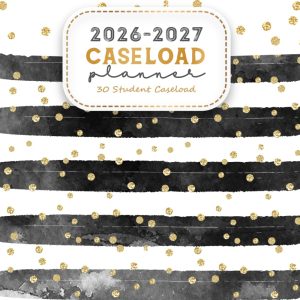 IEP Caseload Planner 2026-2027: Special Education Teachers Organizer for 30 students | Academic School Year "August to July" | Black Stripe