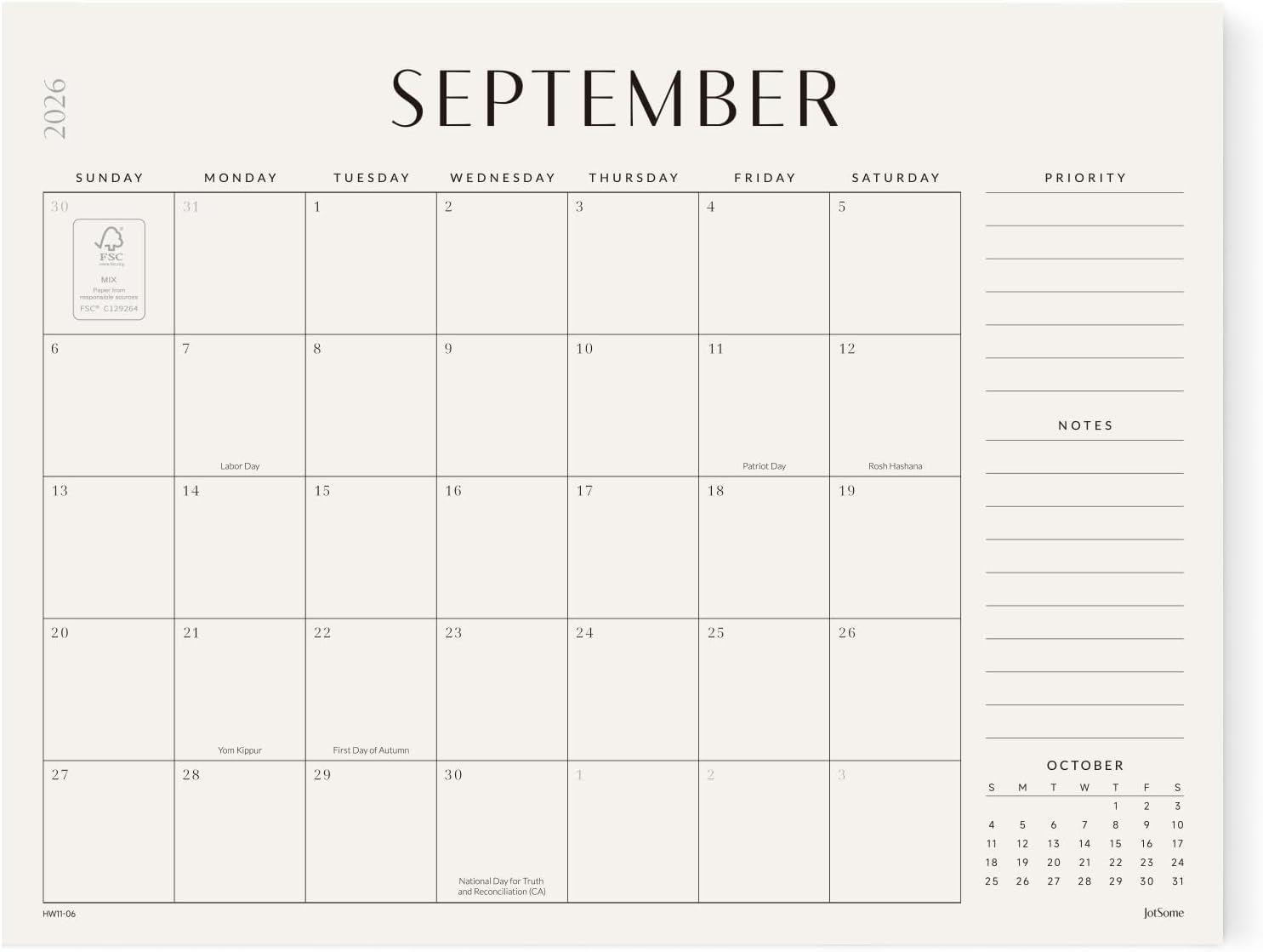 Jotsome Desk Calendar 2026-2027, Academic Monthly Calendar Large 22″x17″