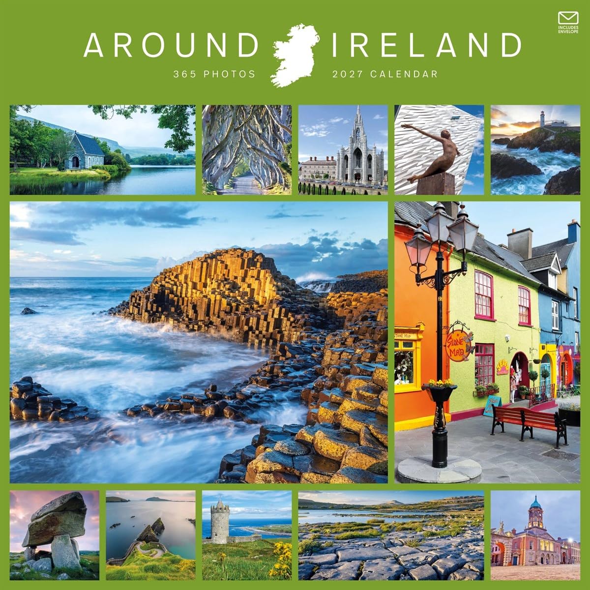 Carousel Worldwide Around Ireland 2027 Square Wall Calendar, 12-Month Calendar, Scenic Irish Landscapes