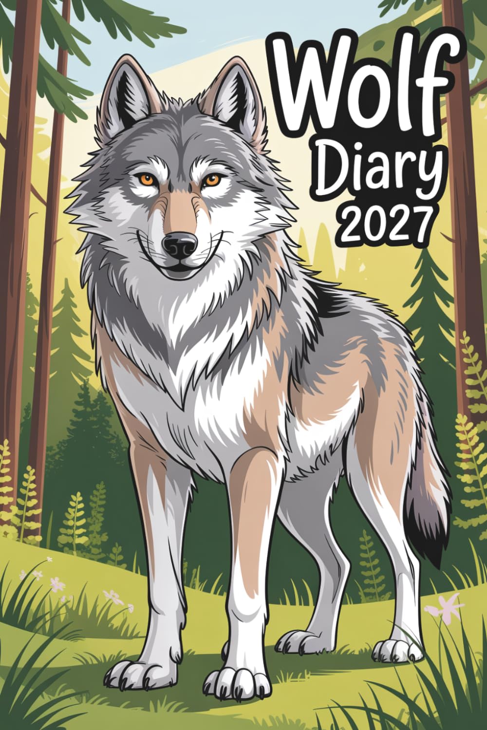 Wolf Diary 2027: A5 Week-to-View Dated & Organizer from January 2027 to December 2027 with UK holiday