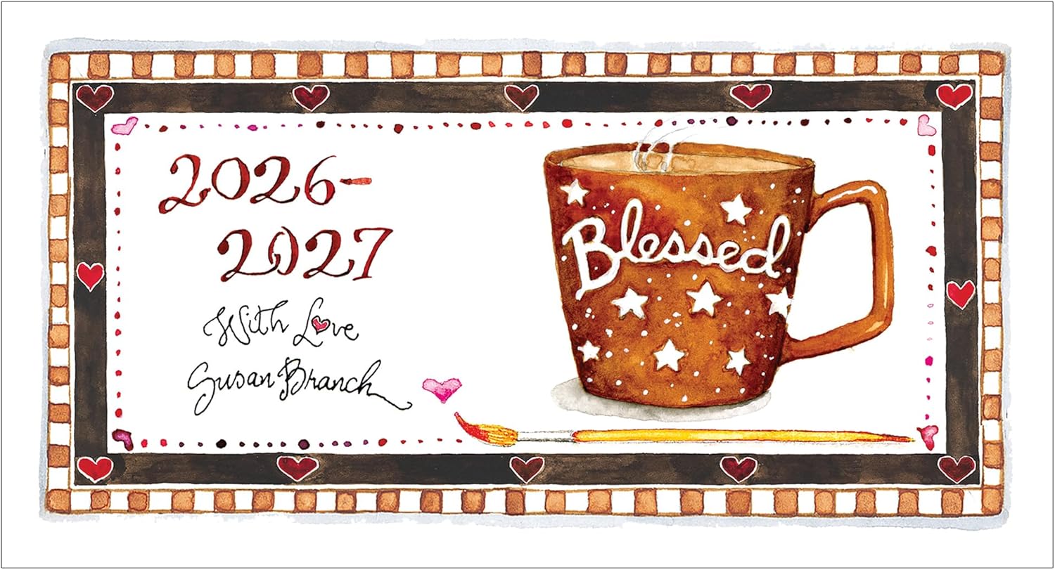 TF Publishing 2026-2027 Susan Branch Small Monthly Pocket Planner with 2 Page Large Calendar Grid and Lined Notes Section – 2 Year Pocket Calendar 2026-2027 Perfect for Purse – 3.5in x 6.5in