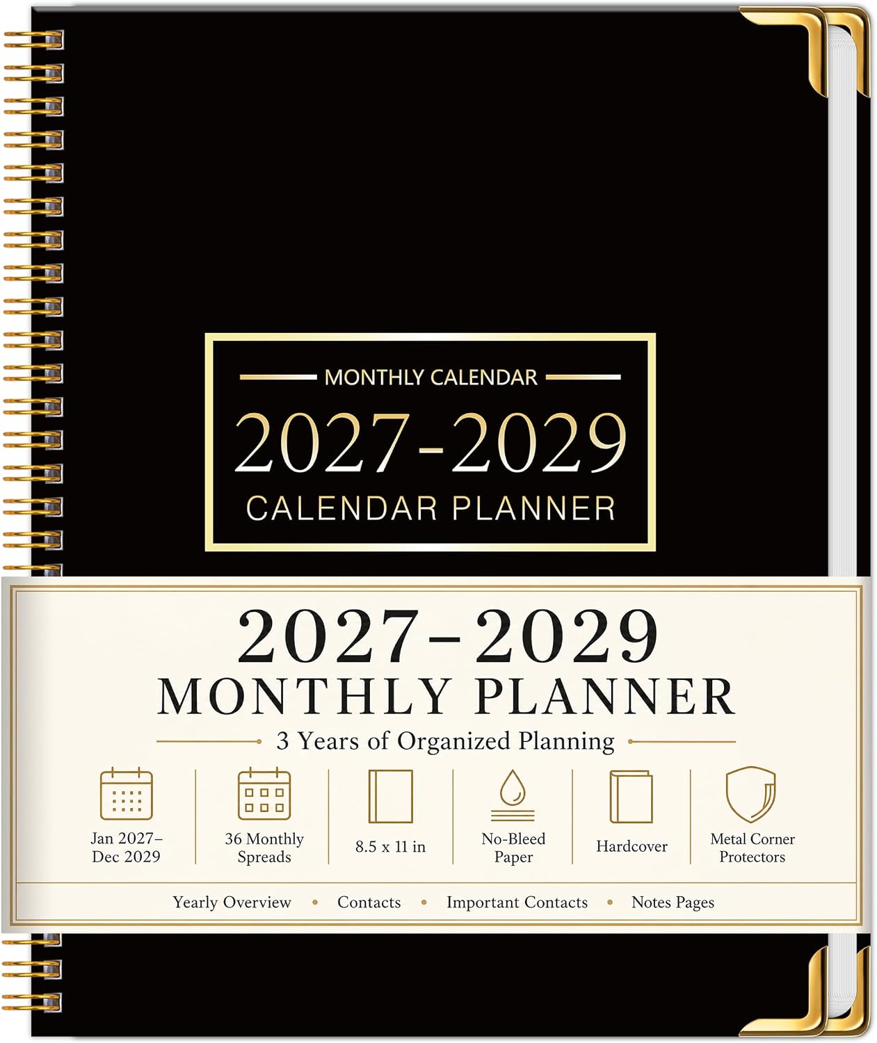 TREES 2027-2029 Monthly Planner, 3-Year Calendar, 8.5″ x 11″ Organizer