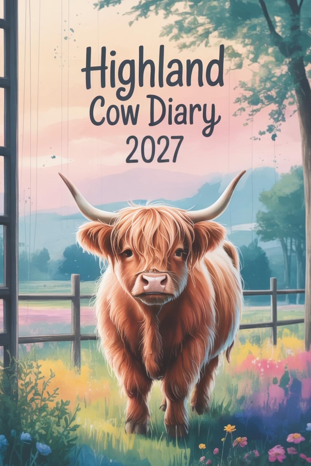Highland Cow Diary 2027: A5 Week-to-view Dated from January 2027 to December 2027. Daily and Weekly Organizer. UK Edition