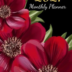2027 Monthly Planner: Small Size 5x8 Inches | One Year Calendar Schedule Organizer (12 Months from January to December) with US Holidays | Red Flowers Cover