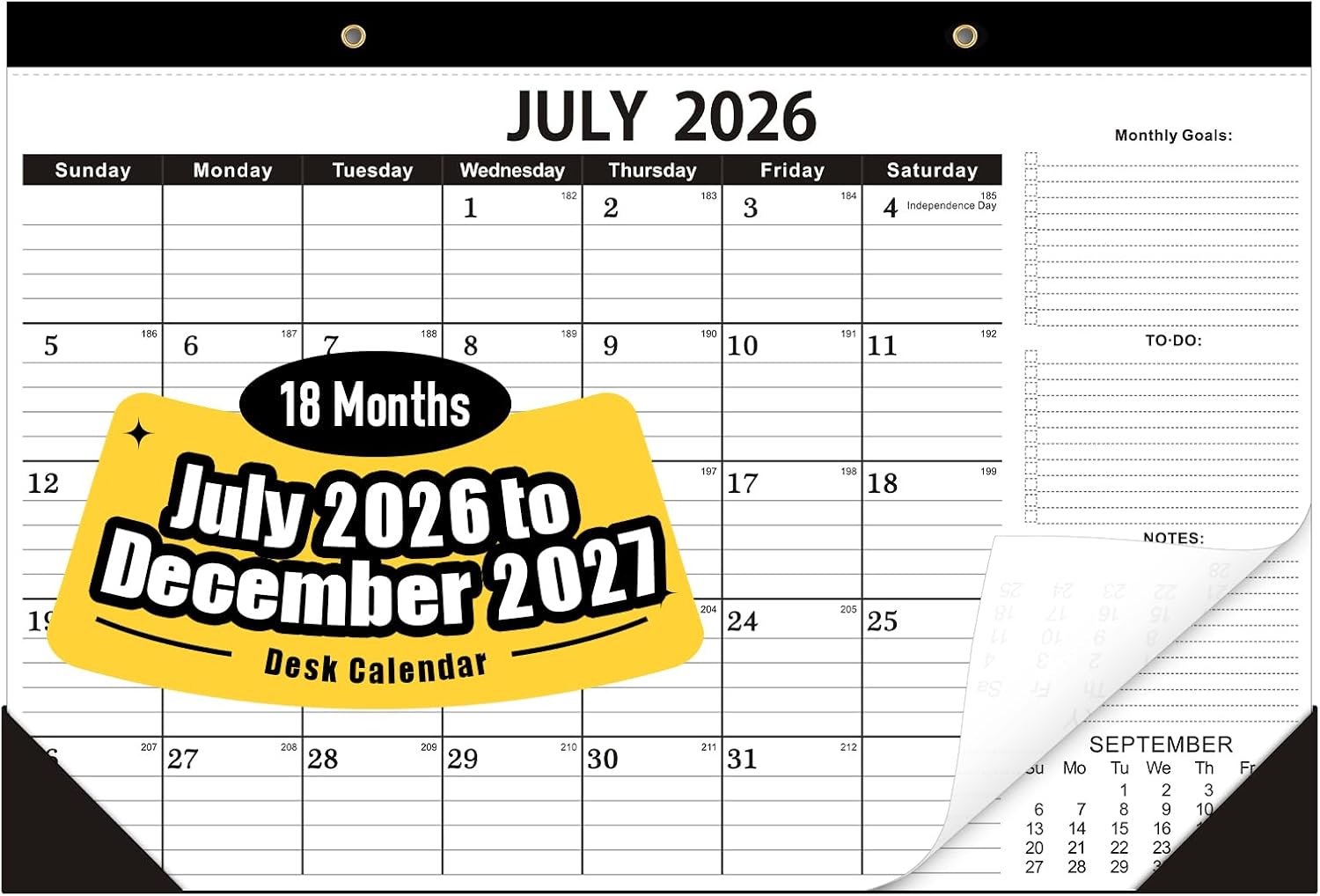 Desk Calendar 2026-2027 -18 Months-JULY 2026 to December 2027,Desk calendar 2026-2027,12×17 in,Calendar 2026-2027,Office Desk Calendar 2027