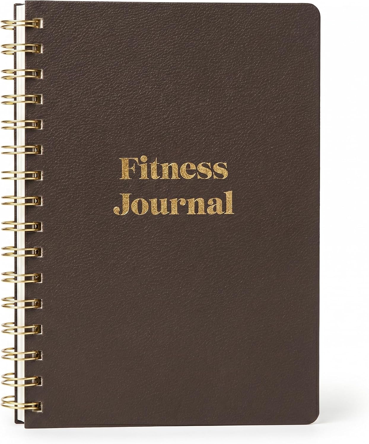 Kunitsa Co. Fitness Journal for Women – Track Workouts, Meals, and Weight Loss, Undated, Fits 120 Workouts, Brown, 6 x 8.5 Inches