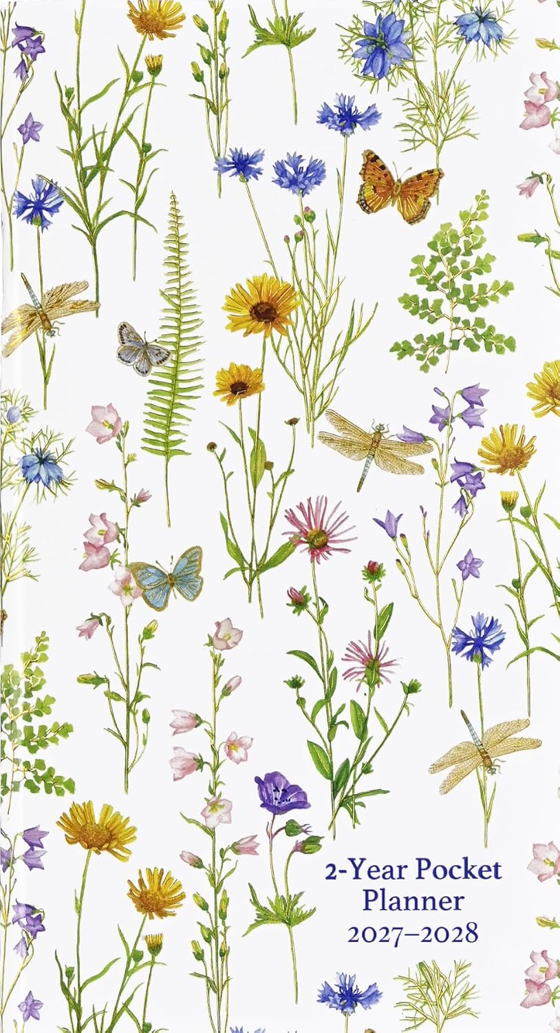 2027-28 Wildflower Garden 2-Year Pocket Planner (24-Month Calendar)