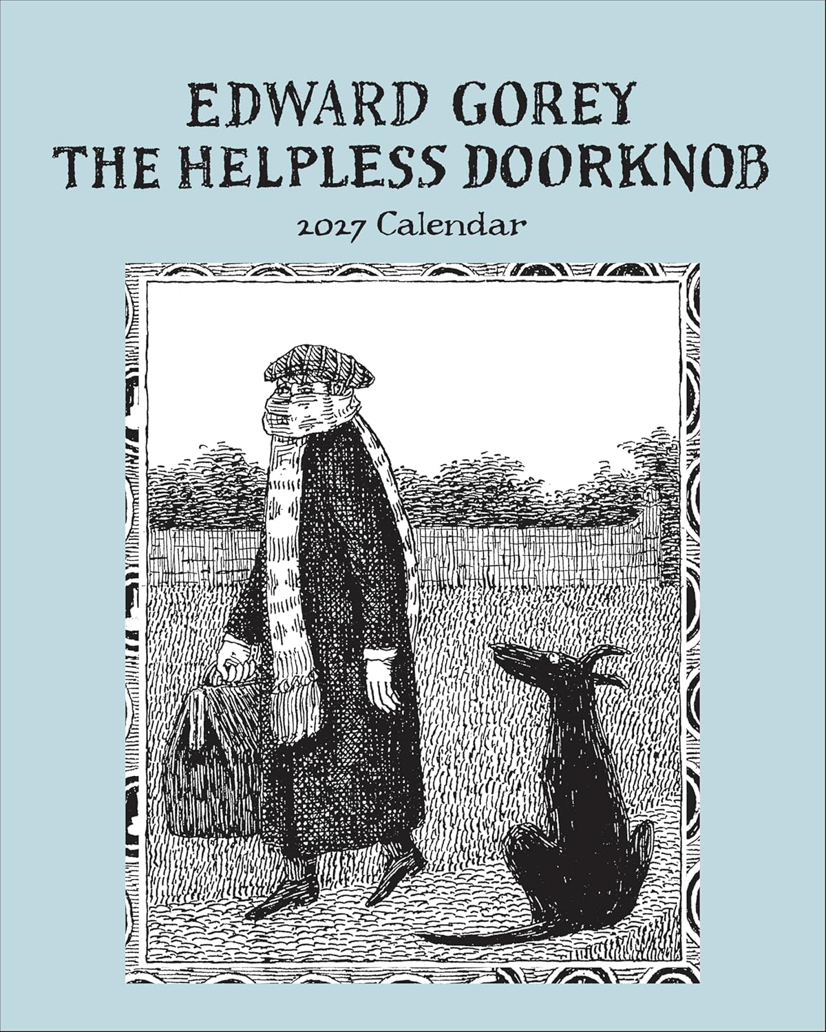 Mini Wall Calendar 2027, Edward Gorey: The Helpless Doorknob, 12 Months, Grid Design Featuring 12 Artworks