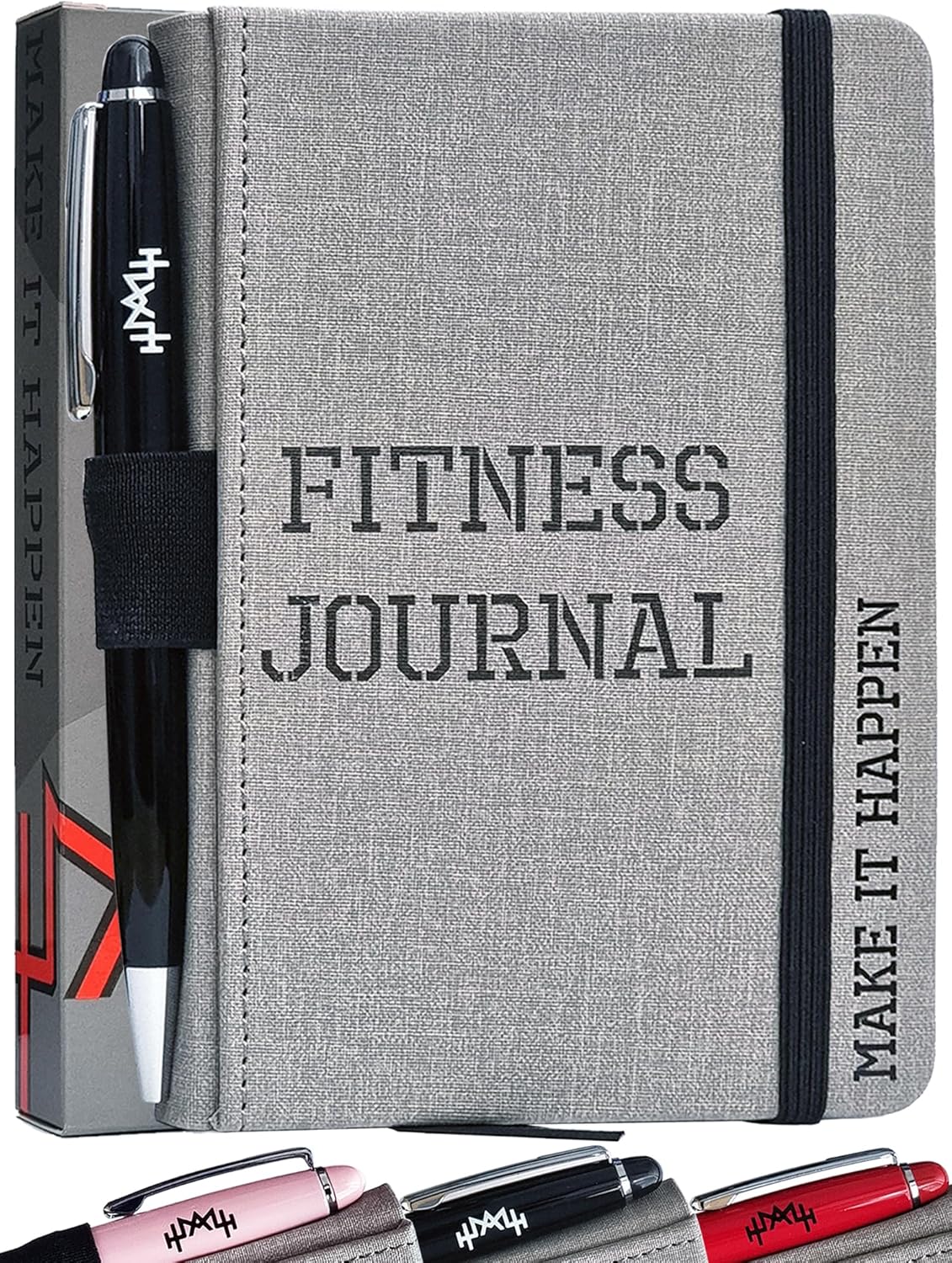 A6 Pocket Fitness Journal & Workout Log Book for Men & Women – Track 93 Workouts, Set 15 Goals & Log 24 Personal Records – Sweatproof Gym Diary & Exercise Planner – Black