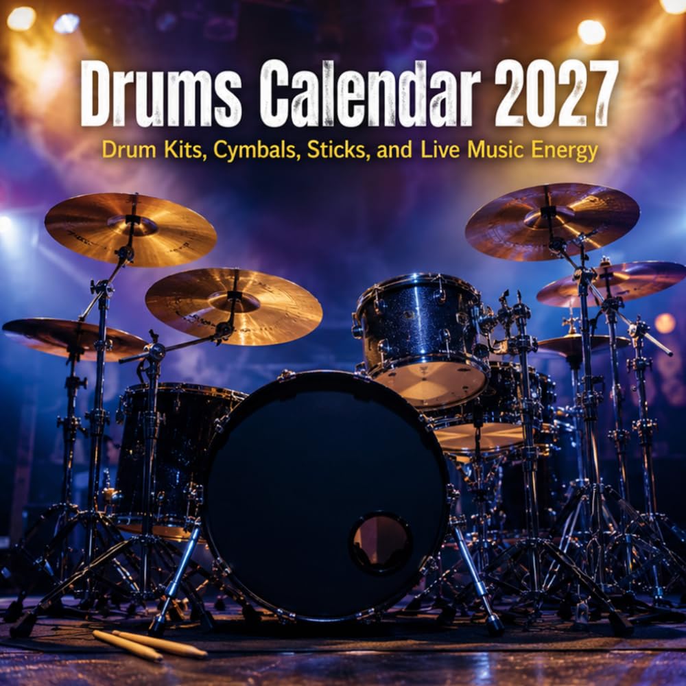 Drums Calendar 2027: 12 Months of Drum Kits, Cymbals, Sticks, and Live Music Energy