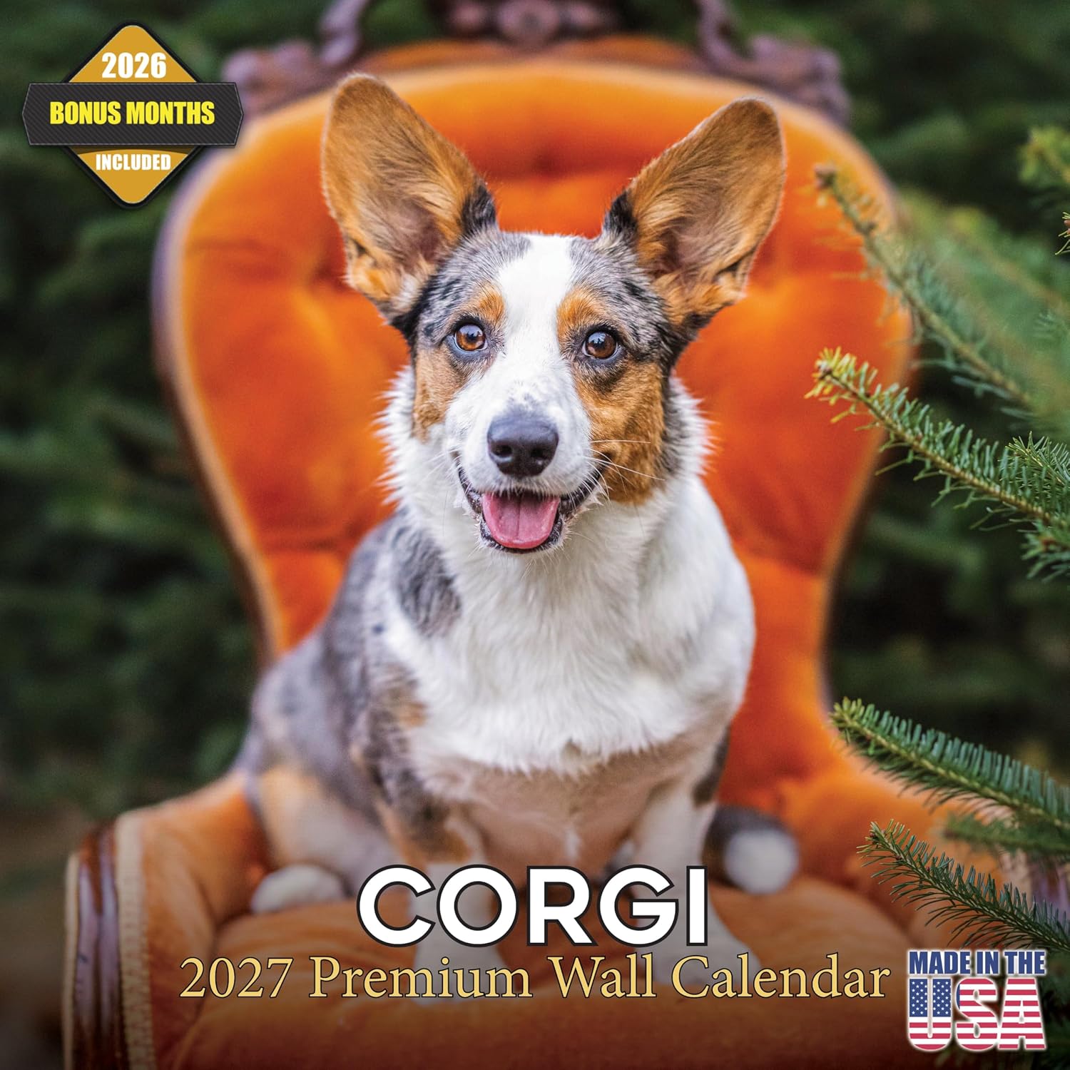 Corgi Calendar 2027-16-Month 12×12 Wall Calendar