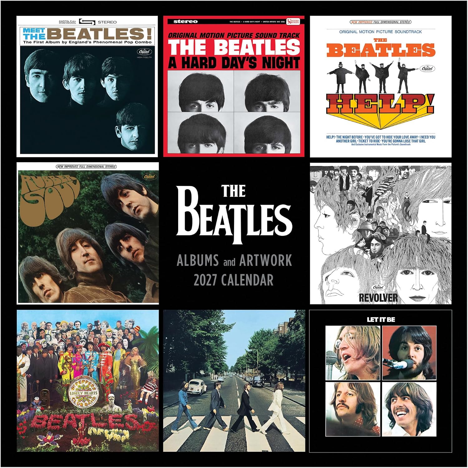 TF Publishing 2027 The Beatles: Albums & Artwork Wall Calendar – 12 x 12 in