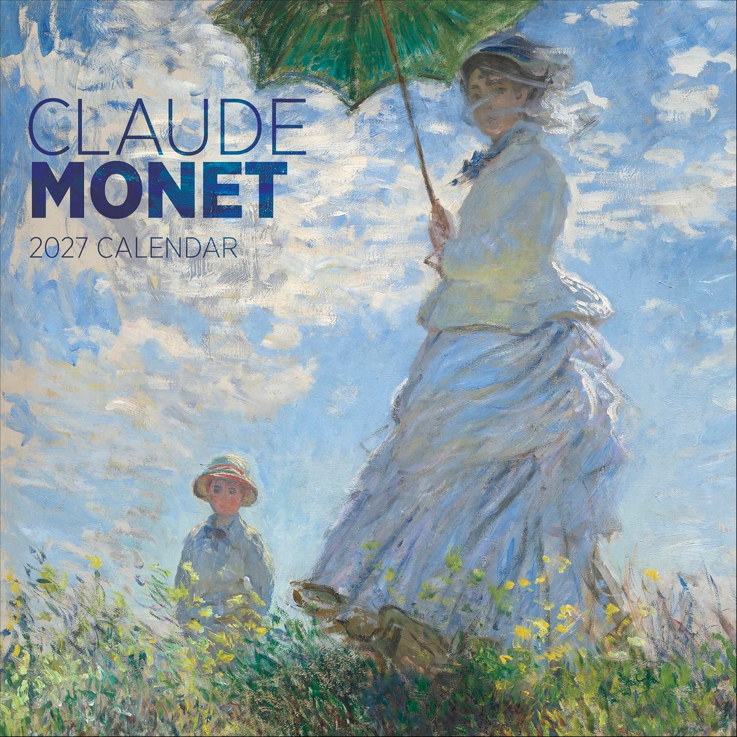 Wall Calendar 2027, Claude Monet, 12 Months, Large Grid Design Featuring 12 Artworks