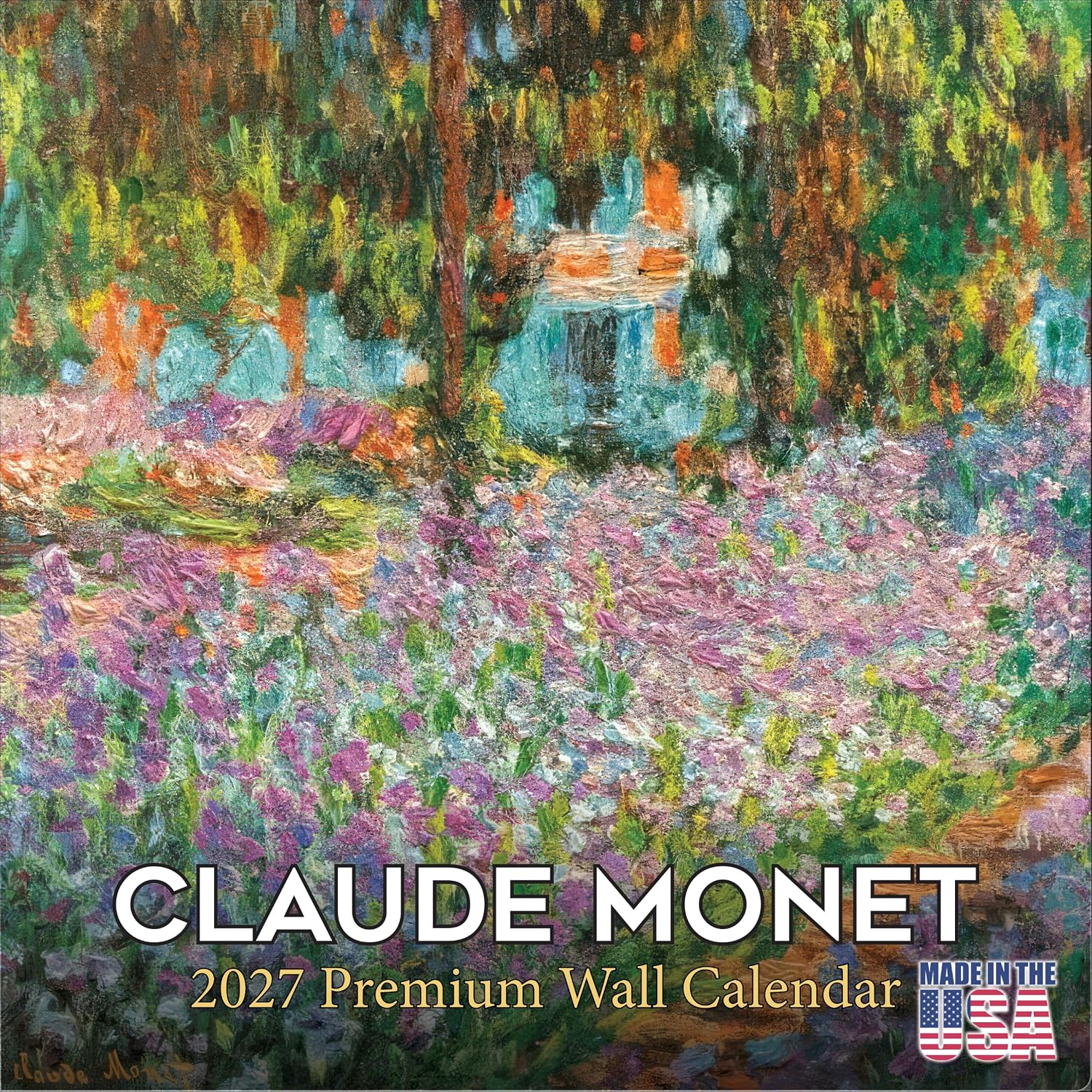 2027 Claude Monet Calendar – Fine Art Monthly Wall, 16 Month 12×24 Planner, Thick No-Bleed Paper, Large Grid, Giftable Calendar for Teachers, Home, Office, Made in USA