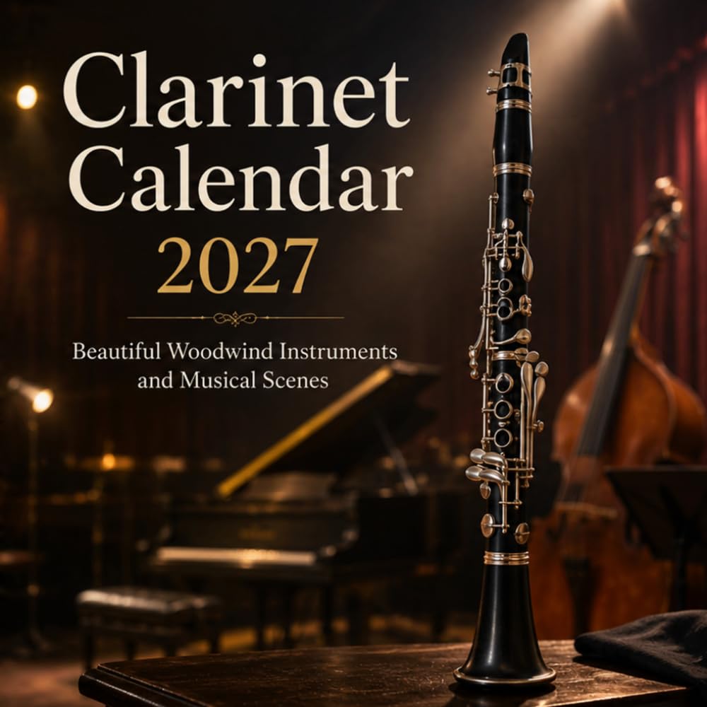 Clarinet Calendar 2027: 12 Months of Beautiful Woodwind Instruments and Musical Scenes