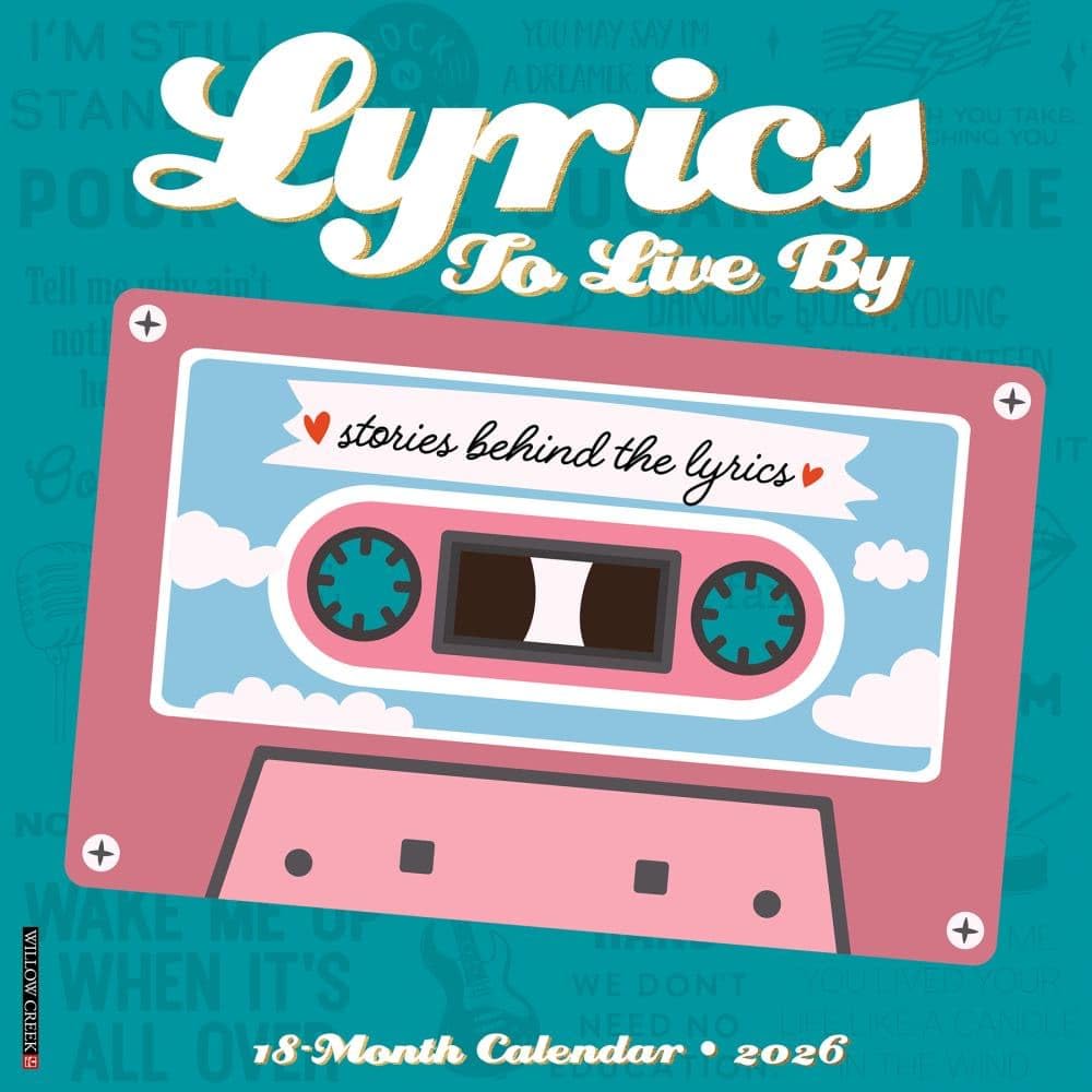 Lyrics to Live by 2026 Wall Calendar