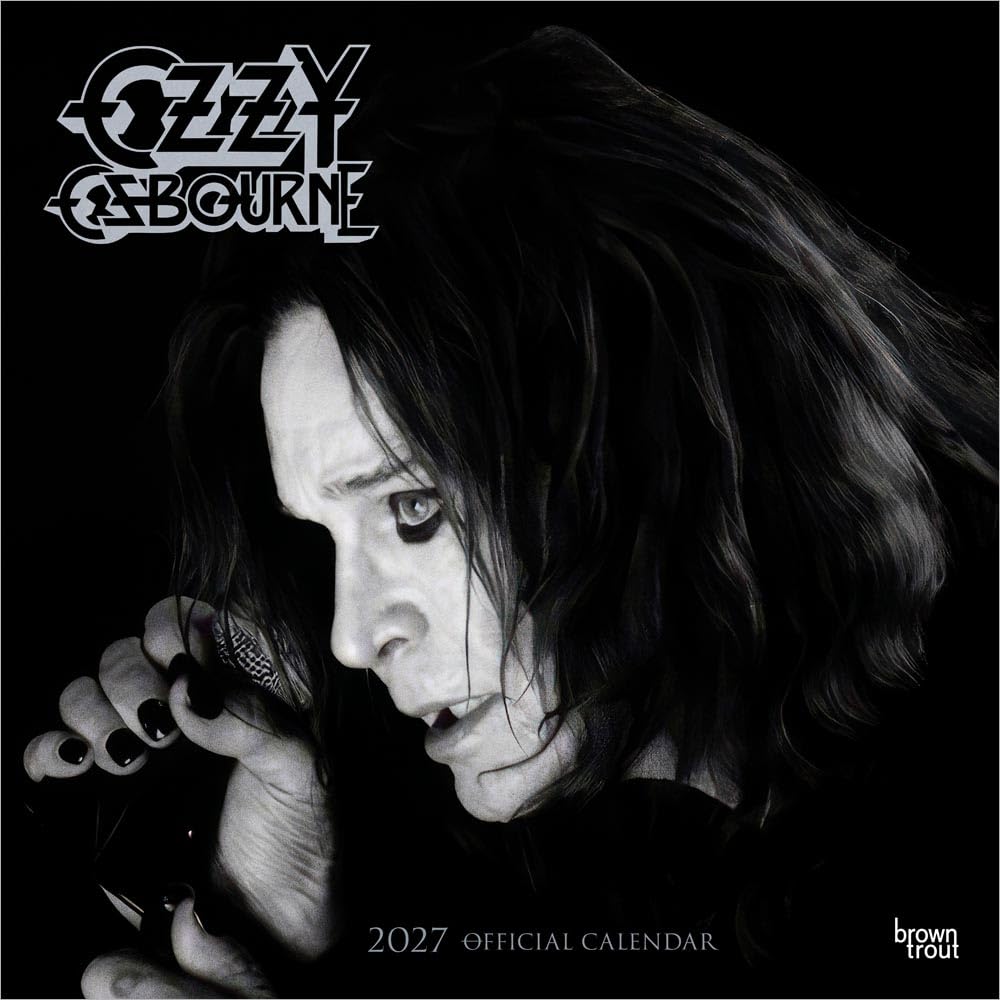 Ozzy Osbourne OFFICIAL | 2027 12 x 24 Inch (Hanging) Monthly Square Wall Calendar | BrownTrout | Heavy Metal Black Sabbath