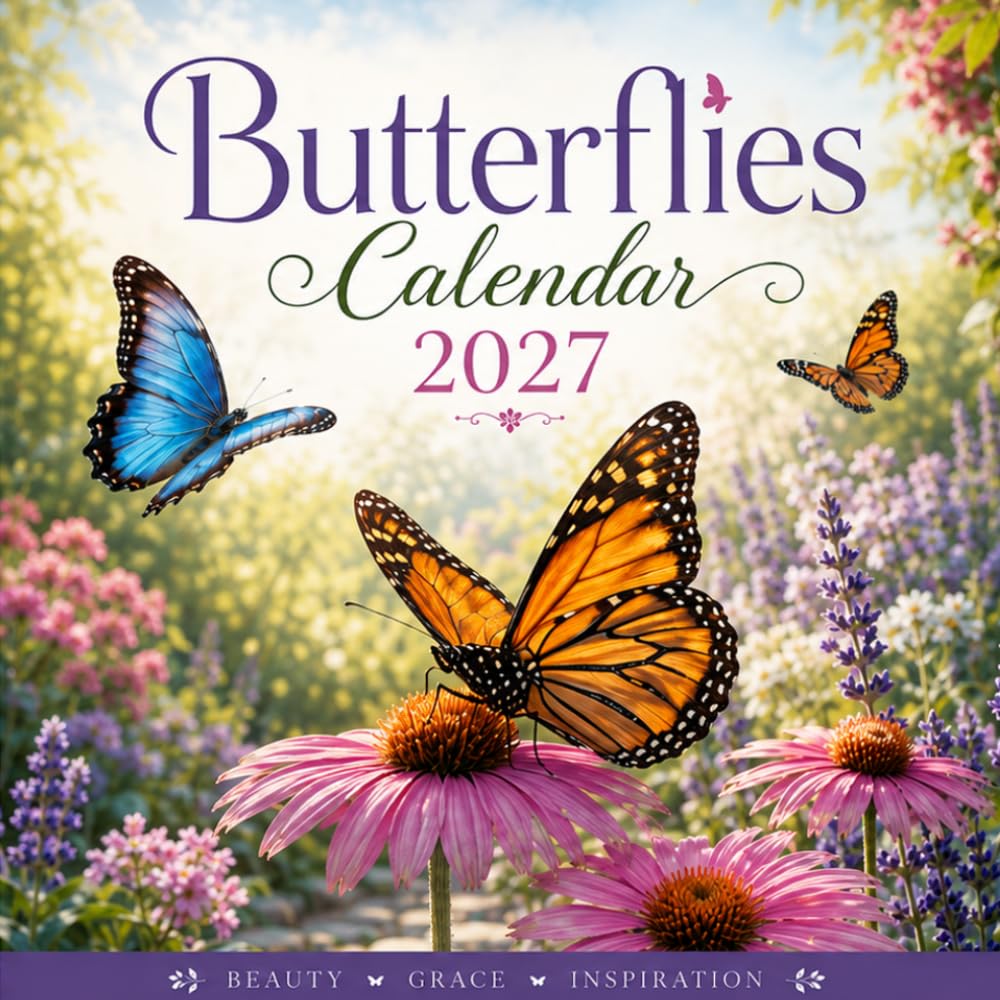 Butterflies 2027 Calendar: 12-Month Planner
