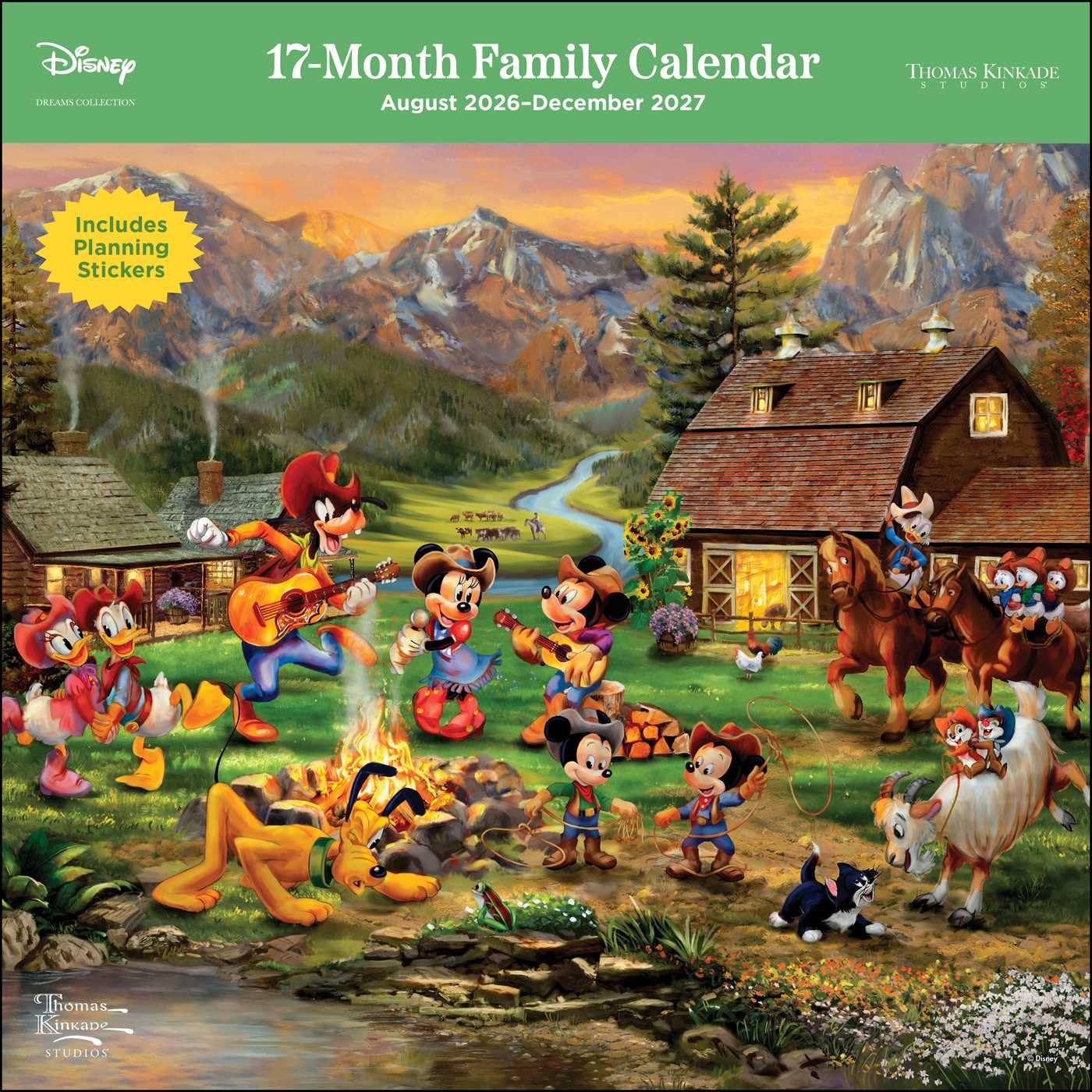 Disney Dreams by Thomas Kinkade Studios 17-Month 2026-2027 Family Wall Calendar